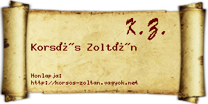Korsós Zoltán névjegykártya